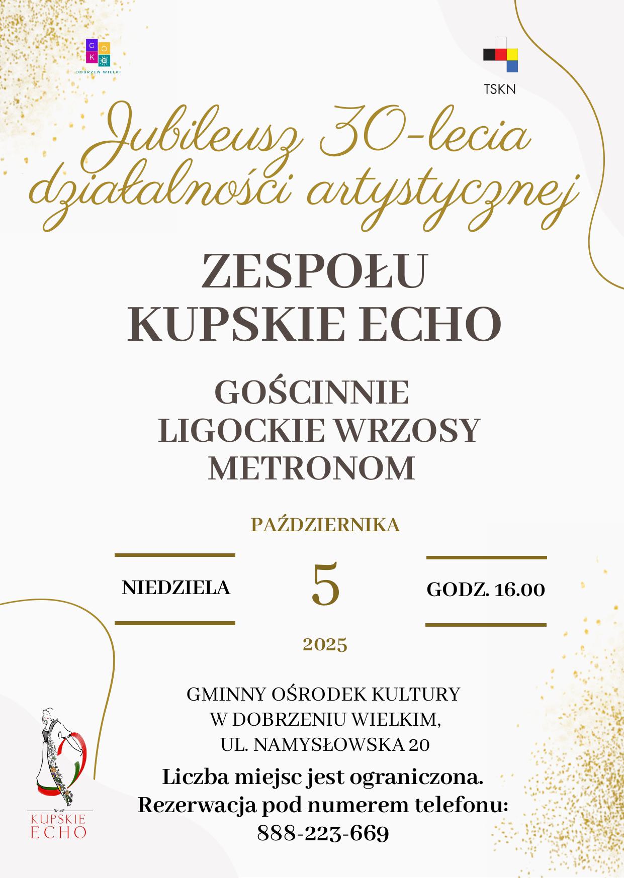 Koncert Jubileusz 30-lecia Zespołu Kupskie Echo